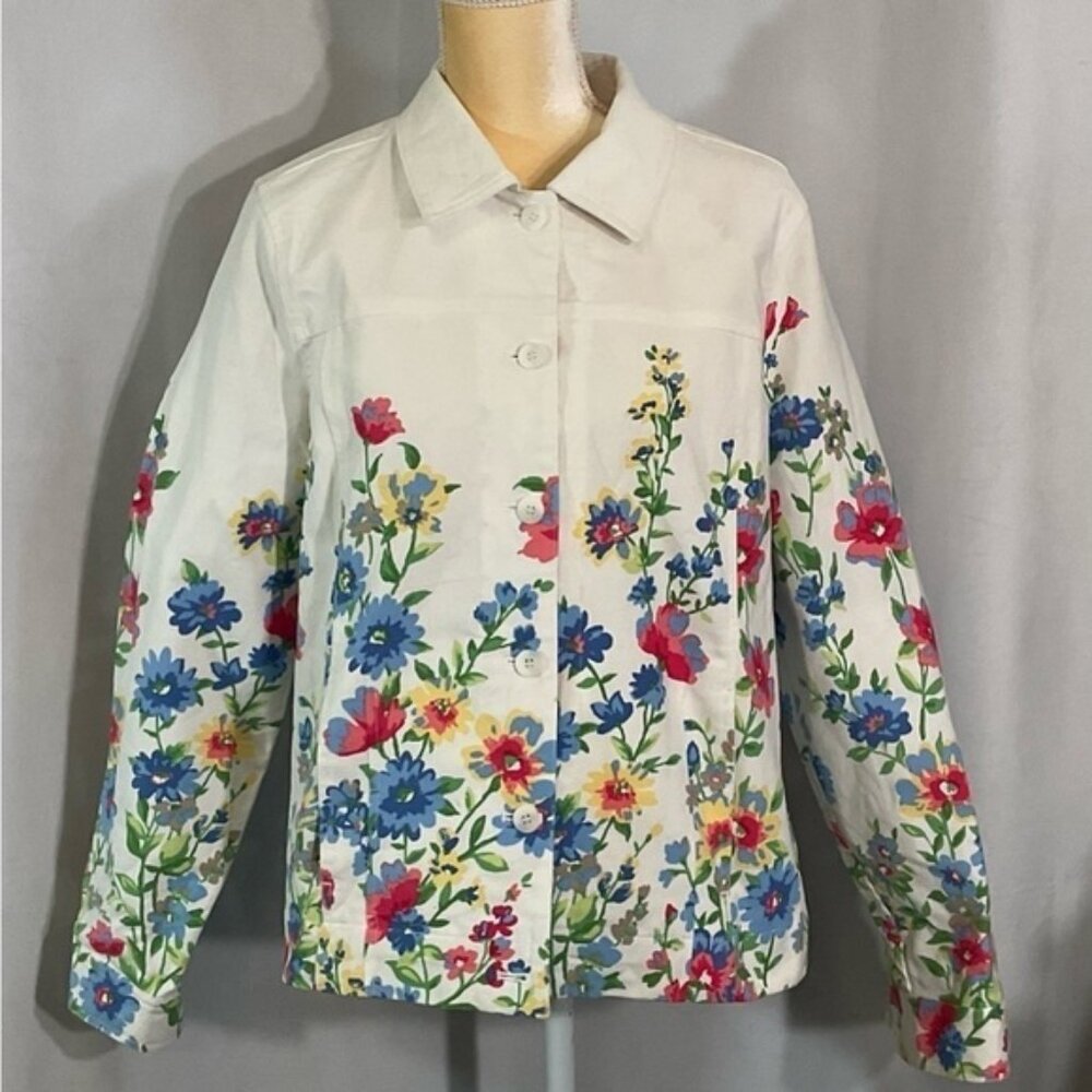 Appleseed's button front spring jacket, size L